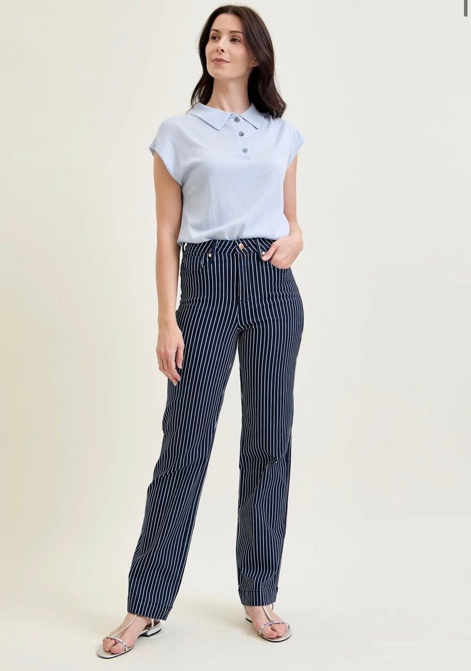 Judy Blue Striped Jeans with Tummy Control